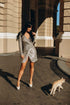 Long sleeve evening dress Sequin formal gown